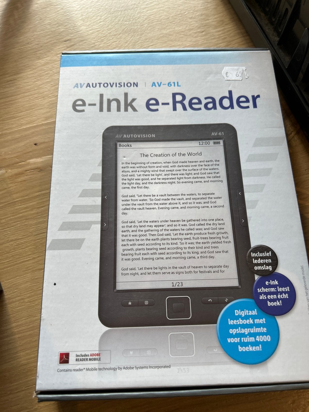 AV AUTOVISION AV-61L e-Ink e-Reader met lederen omslag, Nieuw, Ophalen of Verzenden, 16 GB of meer, Touchscreen
