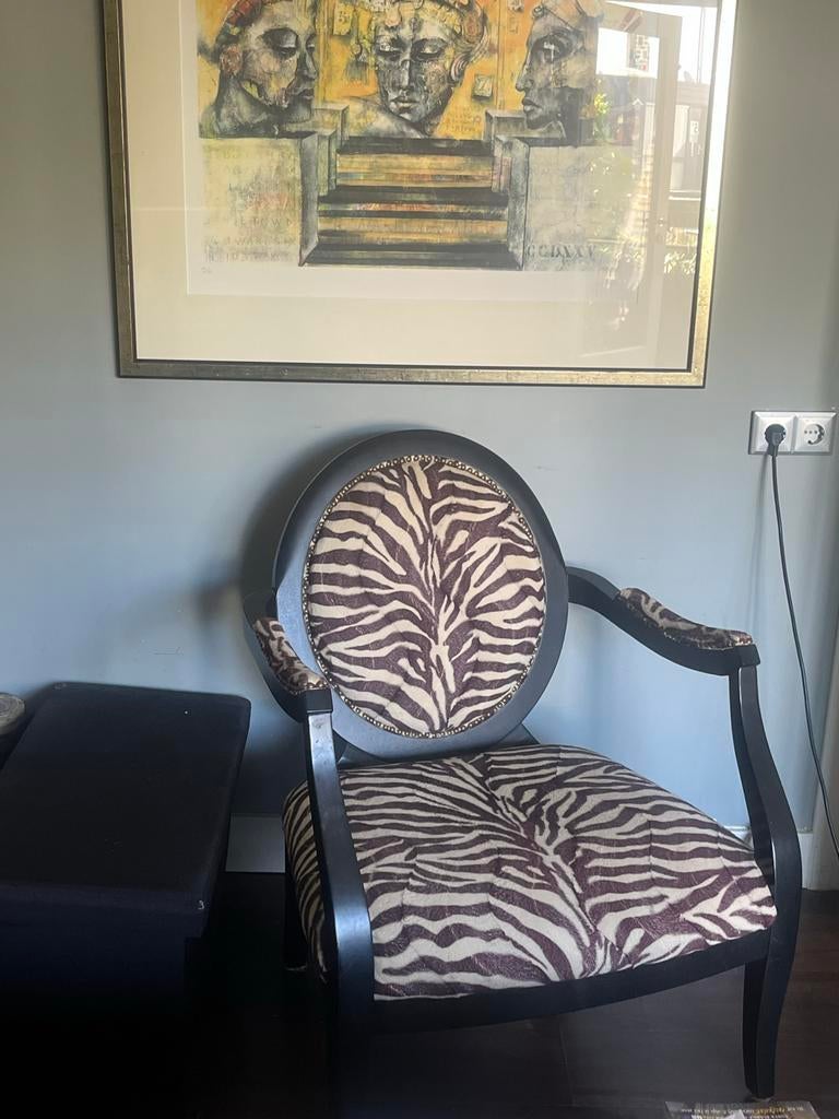 Zebraprint Stoel!, Huis en Inrichting, Stoelen, Ophalen, Gebruikt, Zwart, Eén