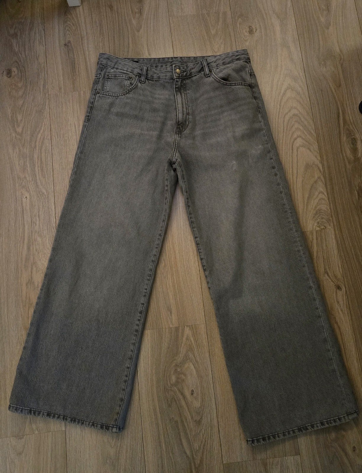 Zara Grijze Wide Leg Jeans maat 44 zo goed als nieuw, Verzenden, Zara, Zo goed als nieuw, W33 - W36 (confectie 42/44)
