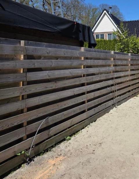 Houten schutting, ca. 10 meter, incl. palen, Tuin en Terras, Schuttingen, 6 meter of meer, Ophalen of Verzenden, Hout, 1 tot 2 meter