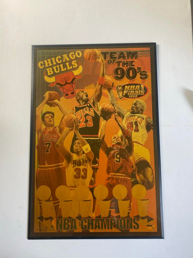 Chicago Bulls NBA Champions '90s Poster, Ophalen, Zo goed als nieuw, Poster, Plaatje of Sticker