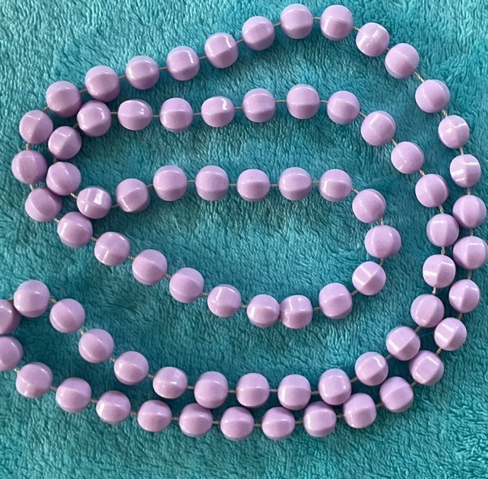 Lila vintage ketting, Ophalen of Verzenden, Zo goed als nieuw, Paars, Overige materialen