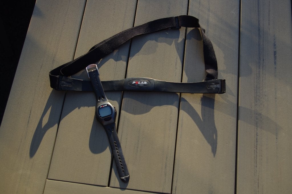 Polar M21 sporthorloge + Borstband, Gebruikt, Zwart, Waterdicht, Conditie