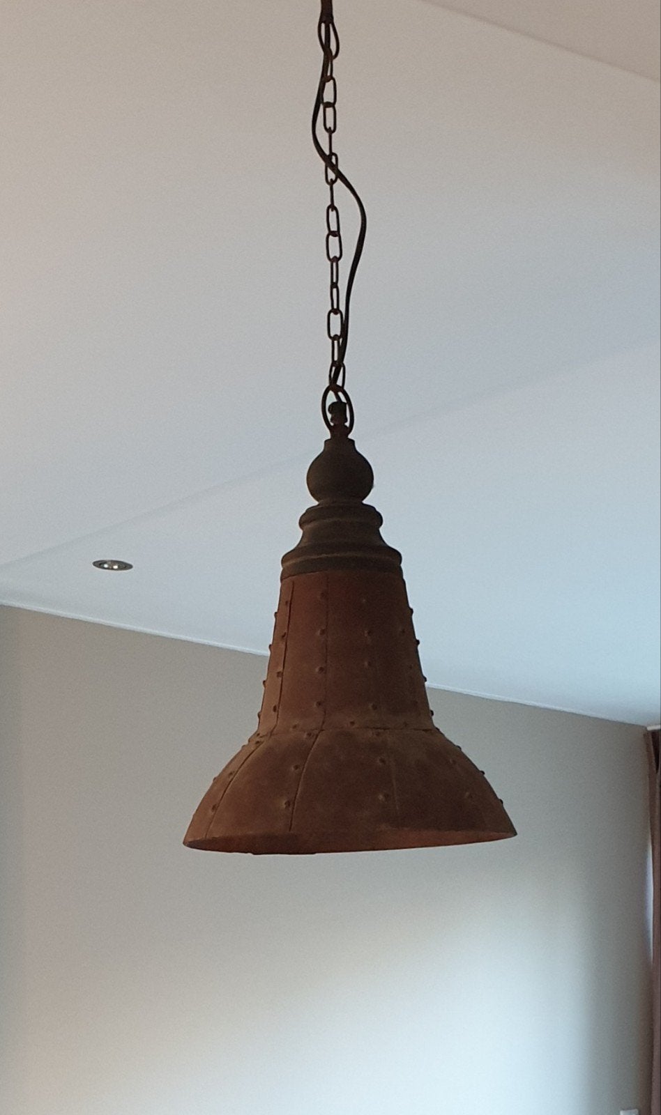 Hoffz Industriële Hanglamp Iron Rusty - 38x26,5 cm, Zo goed als nieuw, Metaal, Landelijk, Industrieel, E27 (groot)