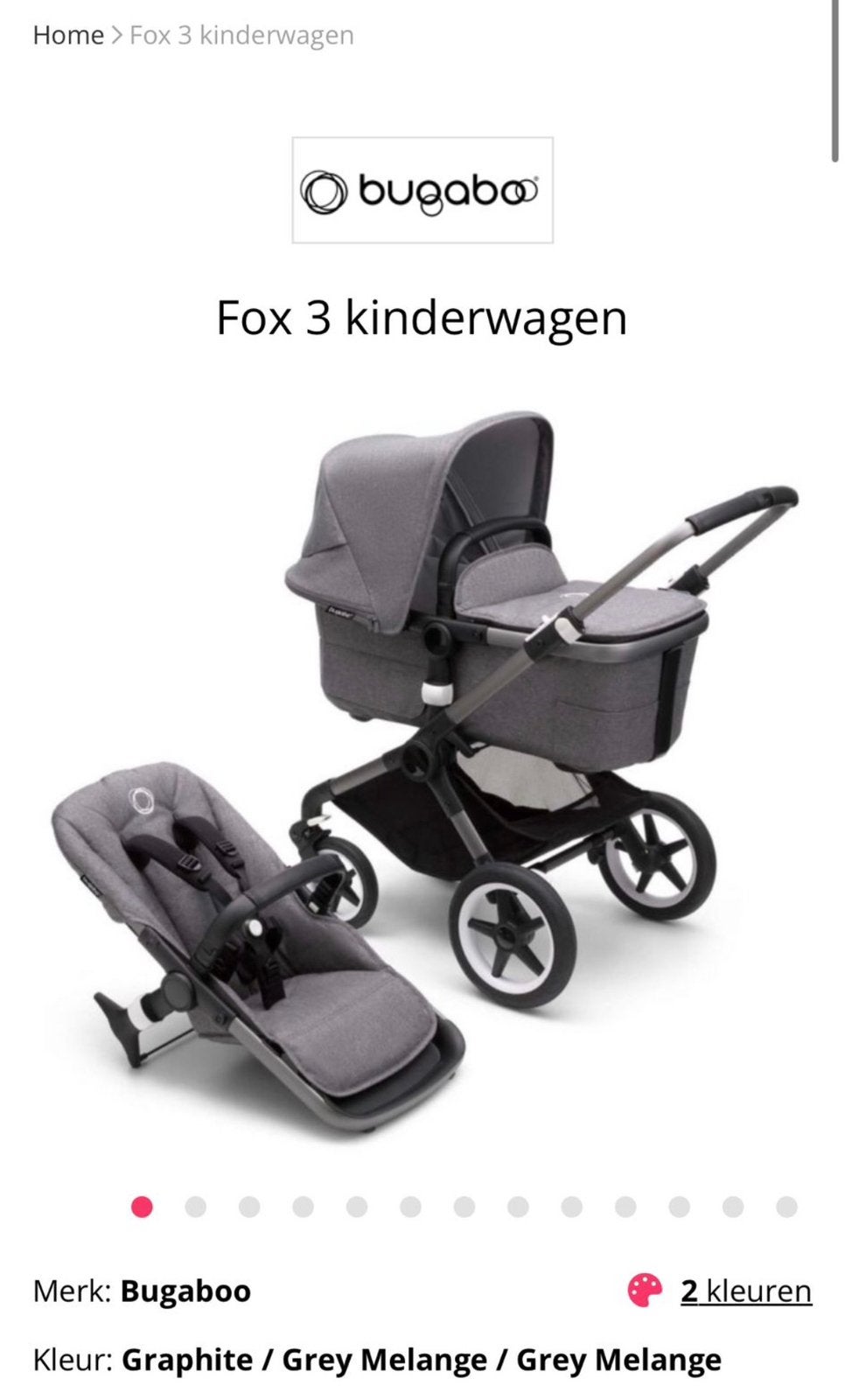 Bugaboo Fox 3 – NIEUW, ongebruikt, in originele doos, Ophalen, Nieuw, Bugaboo, Verstelbare duwstang
