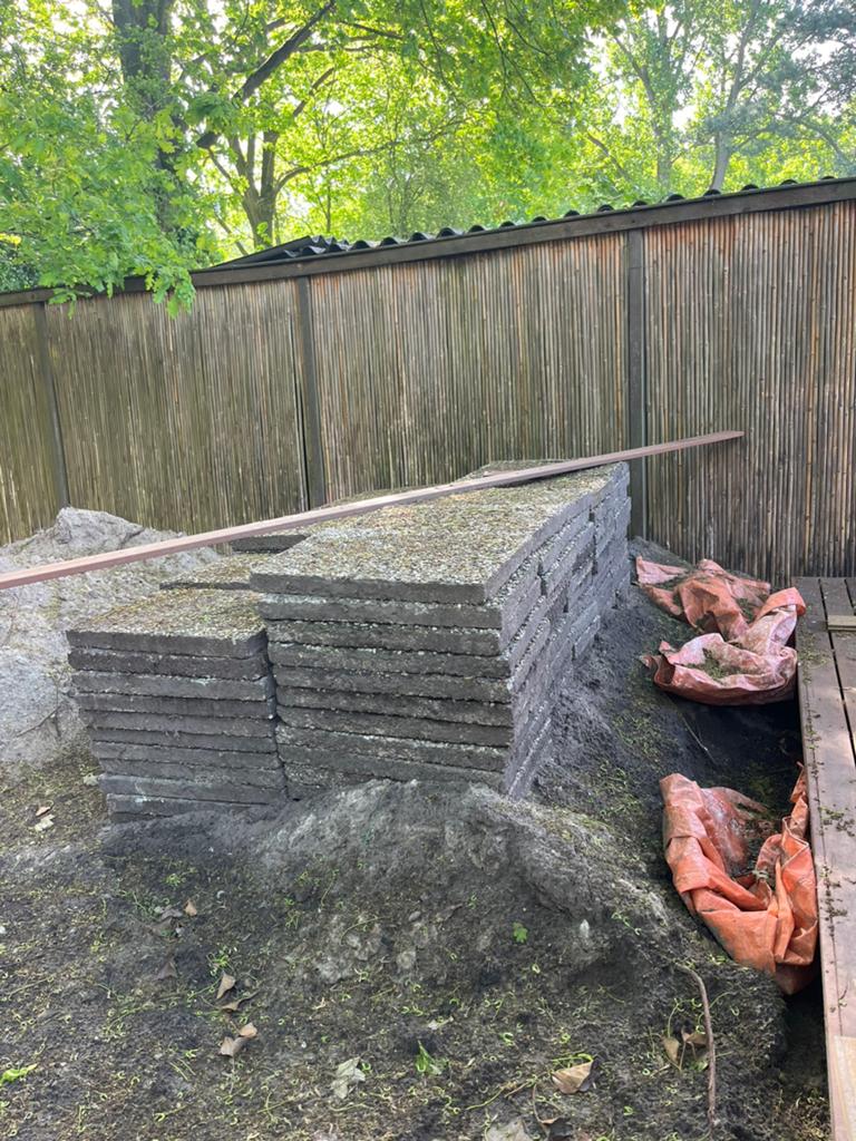 Grindtegels 40x60cm - 46 stuks, Tuin en Terras, Tegels en Klinkers, Ophalen, Gebruikt, 10 m² of meer, Beton