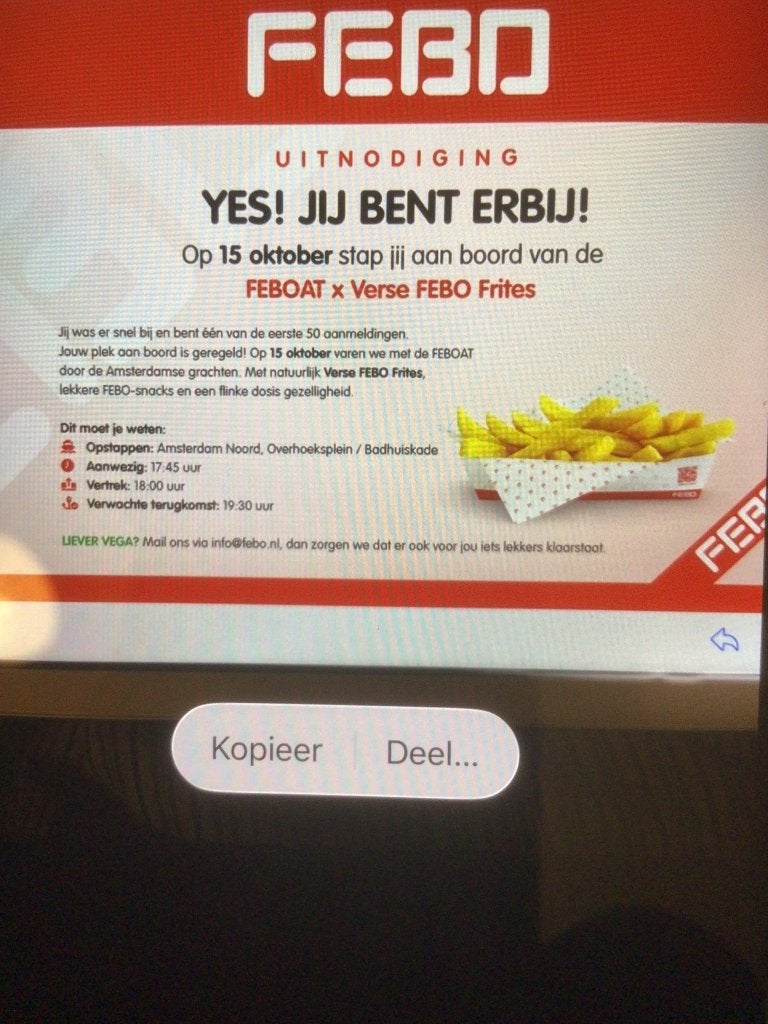 FEBO RONDVAART AMSTERDAM NORMAAL € 35,00, Eén persoon