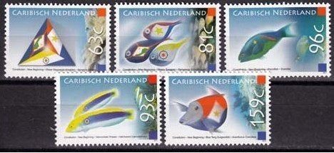 Caribisch Nederland 2/6 postfris Vissen 2011, Ophalen of Verzenden, Postfris