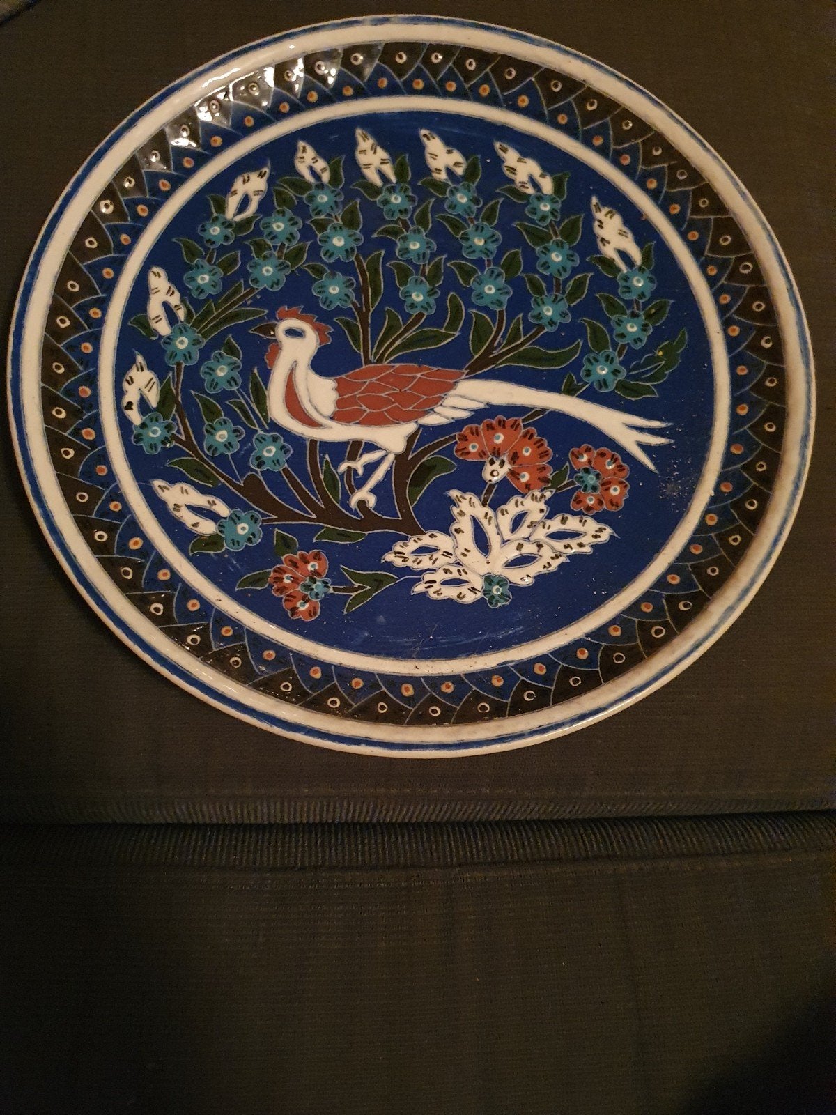 Handgemaakt Turks decoratief bord - Kütahya, Ophalen of Verzenden