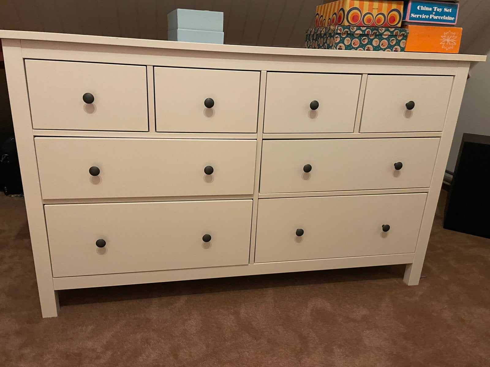 IKEA Hemnes ladekast met 8 lades, wit gebeitst, Ophalen, Gebruikt, 5 laden of meer, 150 tot 200 cm