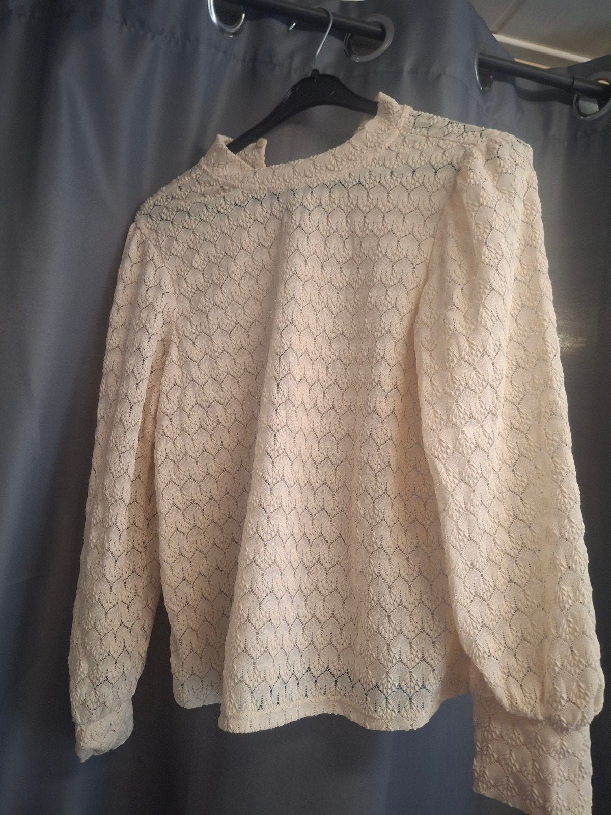 JDY Crèmekleurige Kanten Blouse Maat M, Maat 38/40 (M), Beige, Ophalen of Verzenden, Zo goed als nieuw