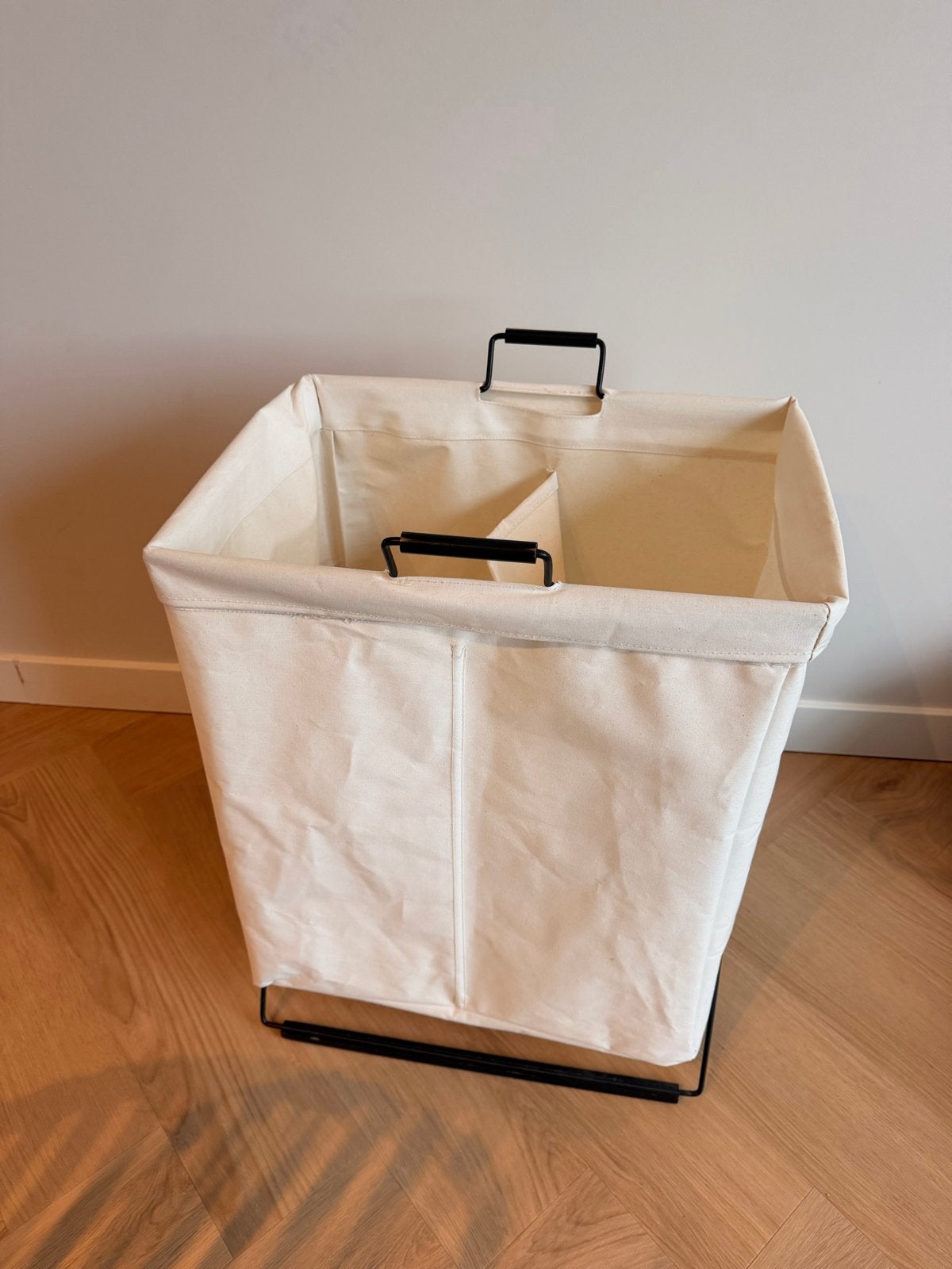 Zara Home Wasmand met 2 Vakken & Handgrepen, Beige, Ophalen of Verzenden, Zo goed als nieuw, Japandi