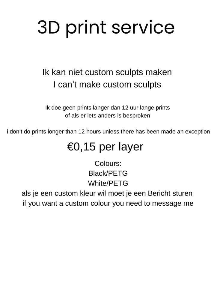 3D print service, Computers en Software, 3D Printers, Ophalen of Verzenden, Nieuw