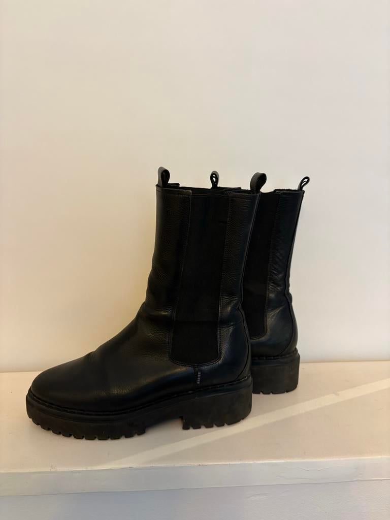 Nubikk leren laarzen - maat 41, Kleding | Dames, Schoenen, Ophalen of Verzenden, Zo goed als nieuw, Zwart, Lage of Enkellaarzen
