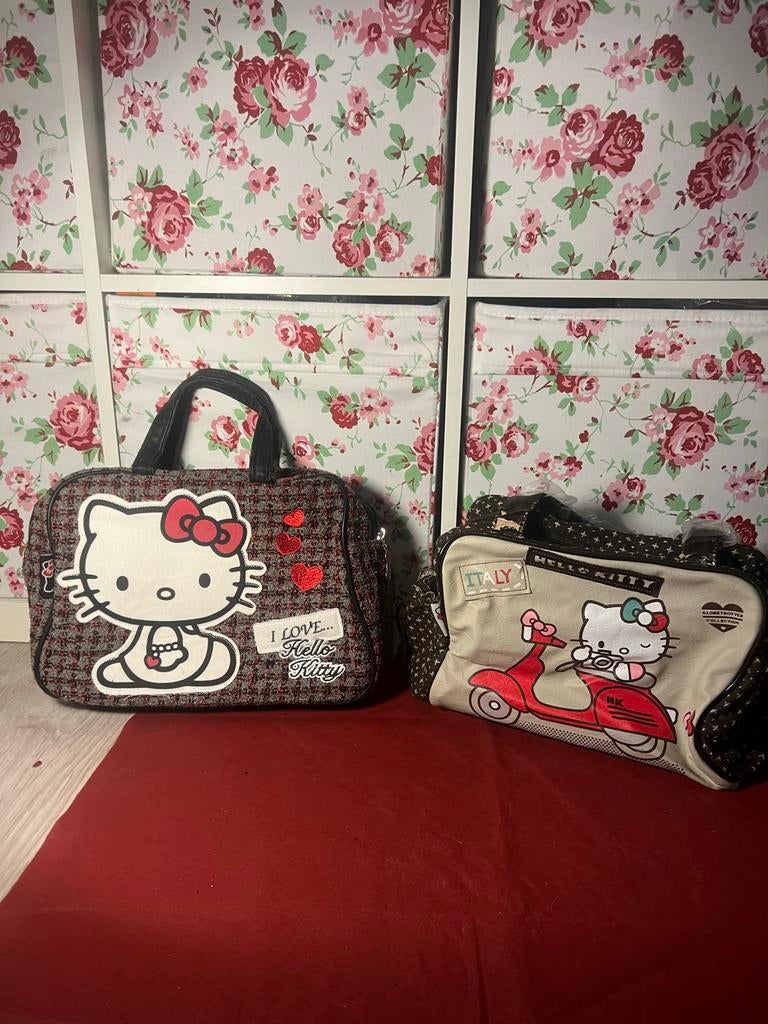 Hello Kitty Handtassen Set, Verzenden, Zo goed als nieuw, Zwart, Handtas