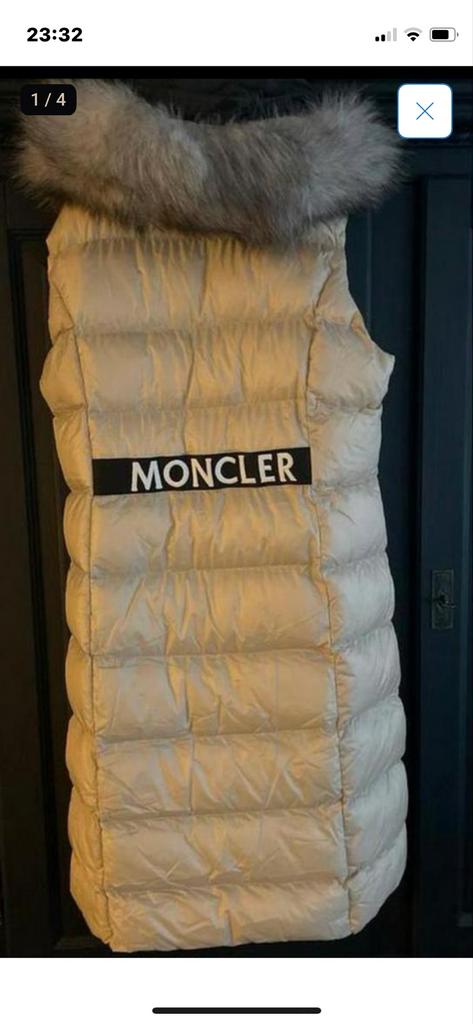 Moncler Bodywarmer Lang met Bontkraag beige xxl, Ophalen of Verzenden, Nieuw, Maat 46/48 (XL) of groter, Beige
