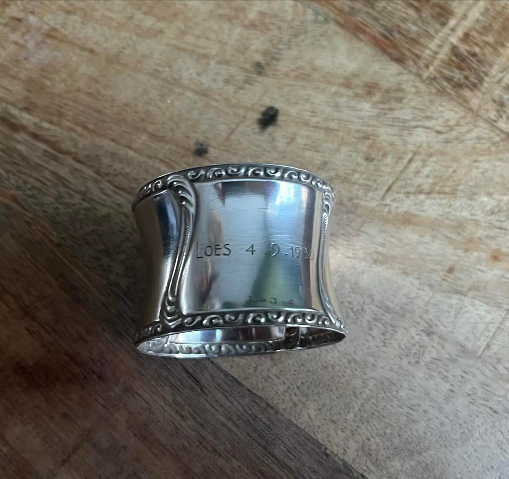 Antieke argentium Zilveren Servetring 1930 - 935 Gekeurd, Antiek en Kunst, Ophalen of Verzenden, Zilver
