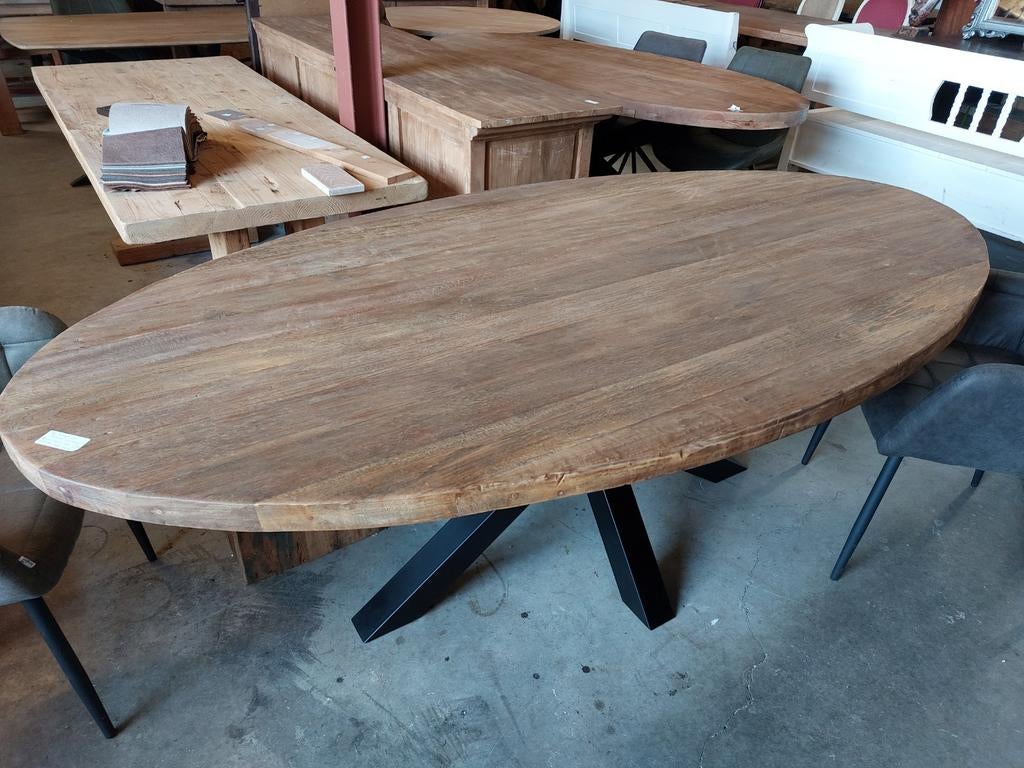 Ovale tafel tafels op maat,Kiezelvorm platovaal Deens ovaal., Ophalen of Verzenden, Vijf personen of meer, Ovaal, Nieuw