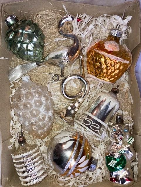Oude kerstbal ornament in doos nr 111, Ophalen of Verzenden, Nieuw