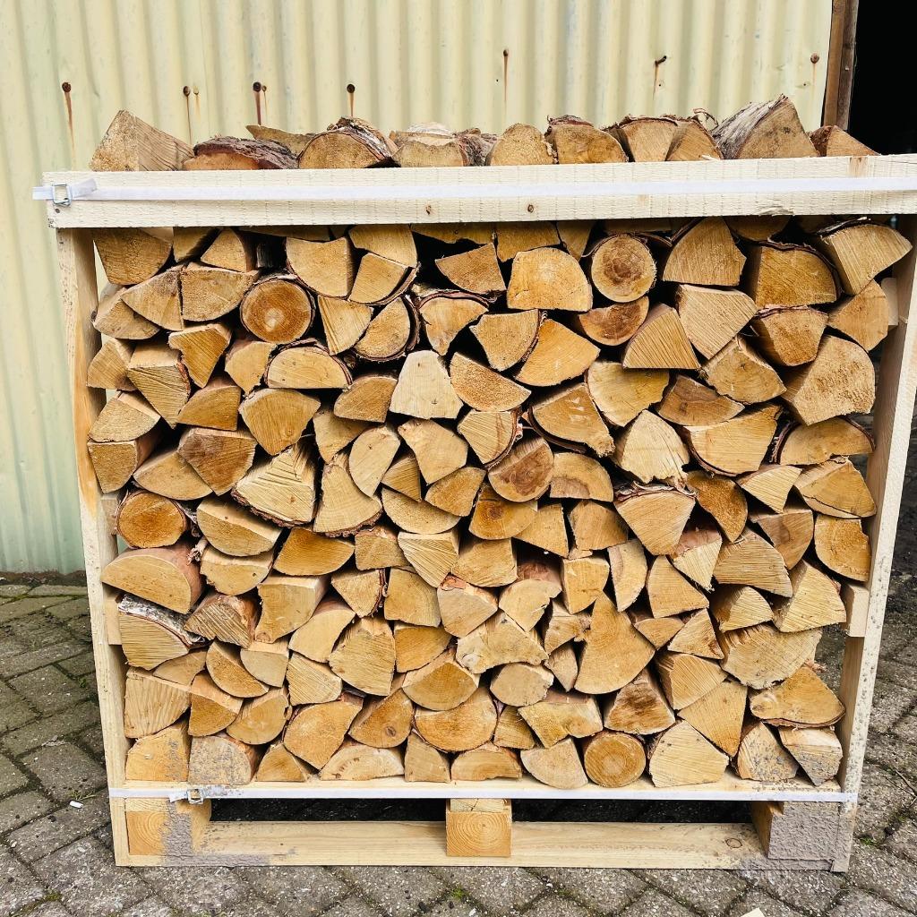 Haardhout mix-  1m3 strak gestapeld- Oven gedroogd, Tuin en Terras, Haardhout, 6 m³ of meer, Ophalen of Verzenden, Elzenhout, Blokken