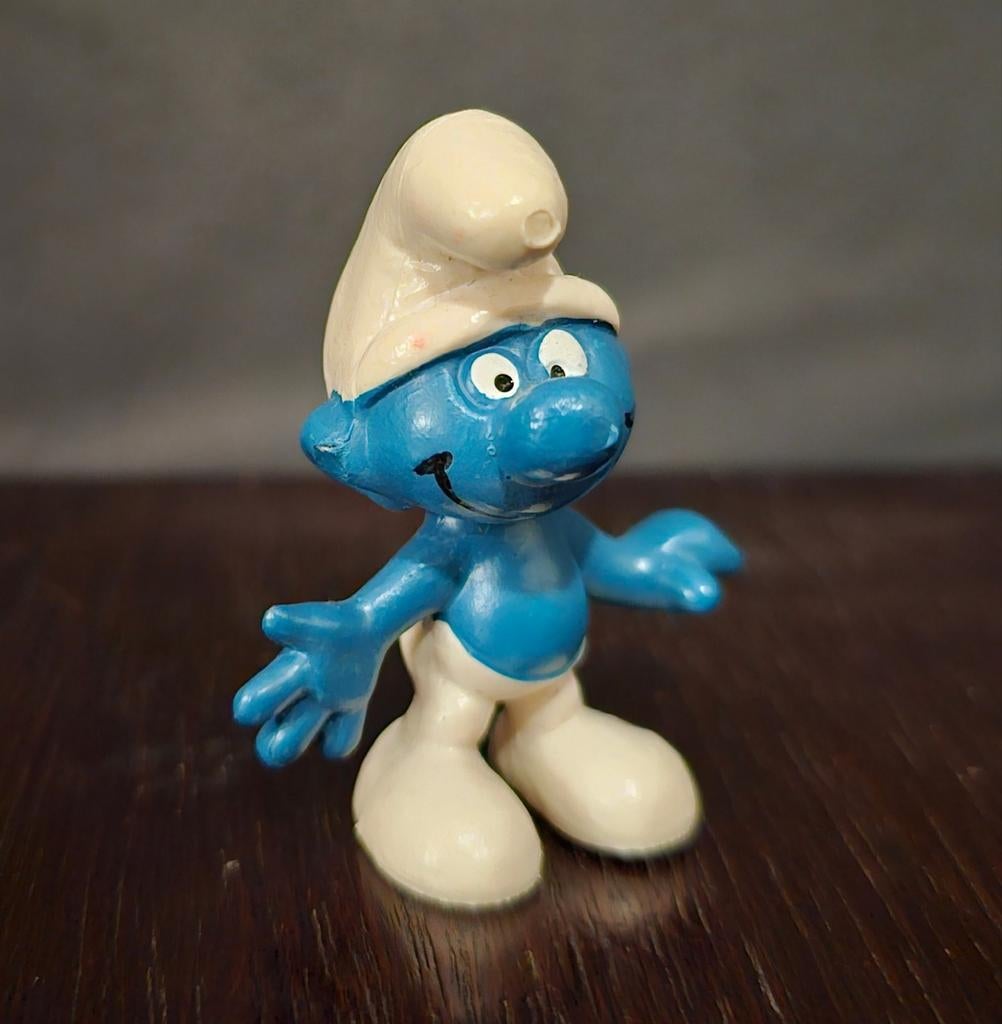 Gewone Smurf BP Vintage jaren 70, Verzamelen, Smurfen, Ophalen of Verzenden, Zo goed als nieuw, Overige Smurfen, Poppetje, Figuurtje of Knuffel
