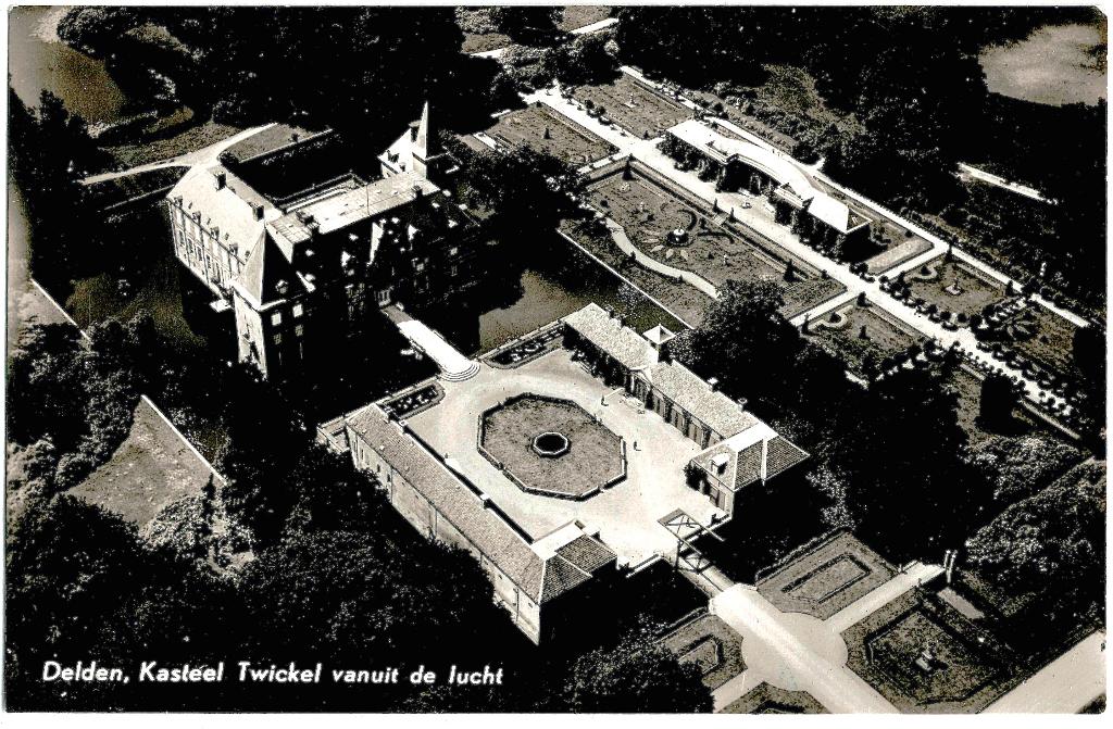 Delden (Ov) kasteel Twickel panorama, verstuurd 1967, Verzenden, 1960 tot 1980, Gelopen, Overijssel