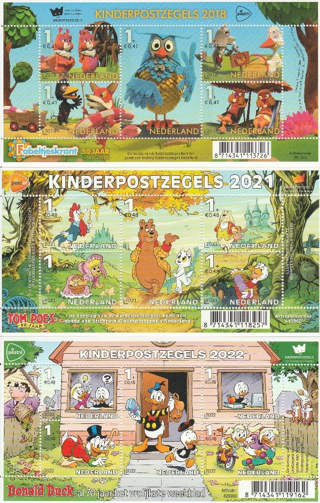 kinderpostzegels 2018, 2021, 2022, Postzegels en Munten, Ophalen, Postfris