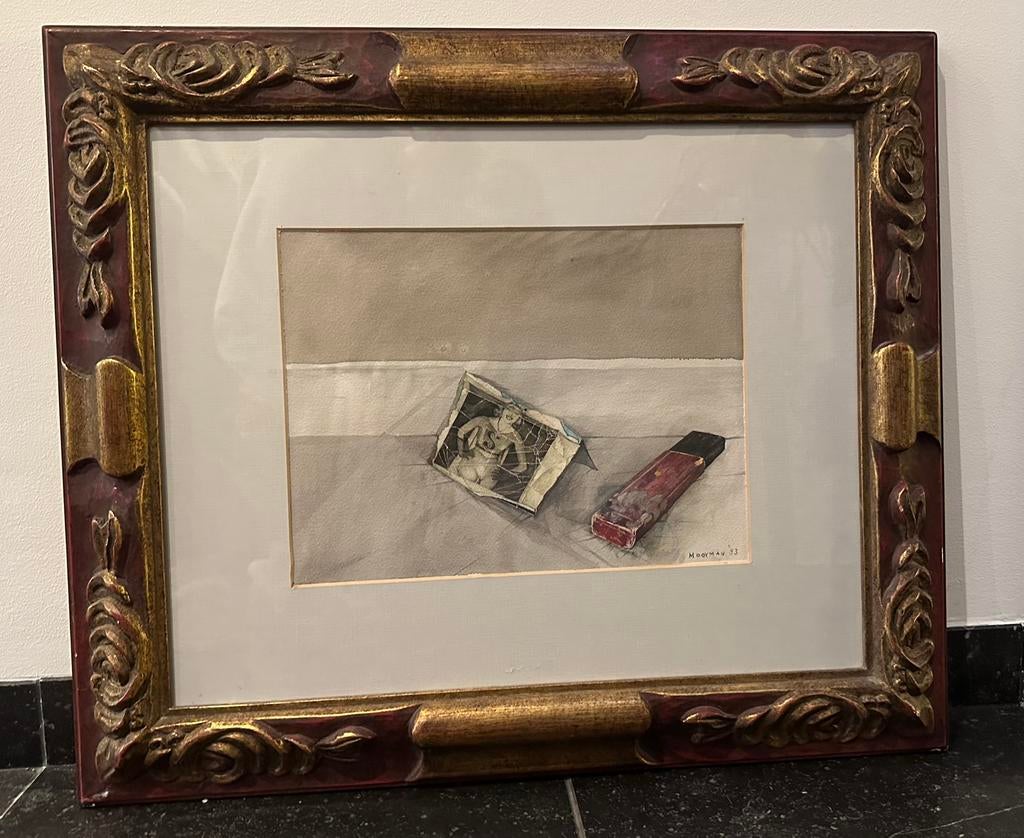 Aquarel van Theo Mooyman (1938-1991) prachtig ingelijst, Antiek en Kunst, Kunst | Schilderijen | Klassiek, Ophalen of Verzenden