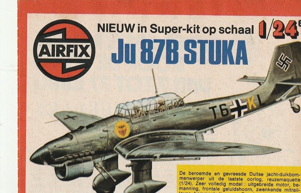 Retro reclame 1974 Airfix Ju 87B Stuka bommenwerper, Verzamelen, Verzenden, Overige typen