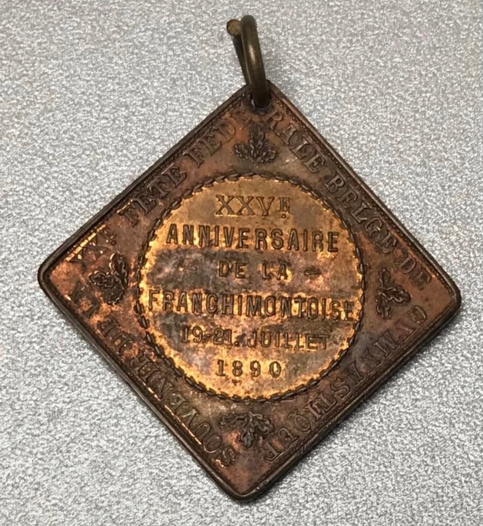 Leopold II historical Medal 1890, Kingdom of Belgium., Postzegels en Munten, Penningen en Medailles, Ophalen of Verzenden, Overige materialen