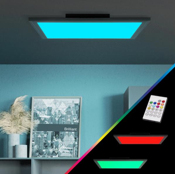 Brilliant Abie LED Plafondlamp 24W| 40x40cm RGB Dimbaar NEW, Ophalen of Verzenden, Nieuw, Metaal, Modern