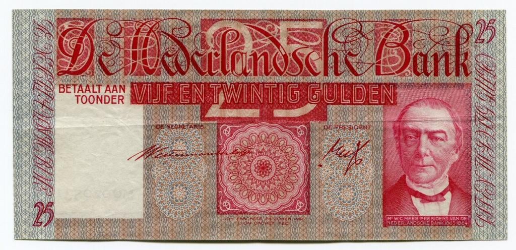 25 Gulden Bankbiljet 1931 (PL 61 c4), Ophalen of Verzenden, 25 gulden, Los biljet