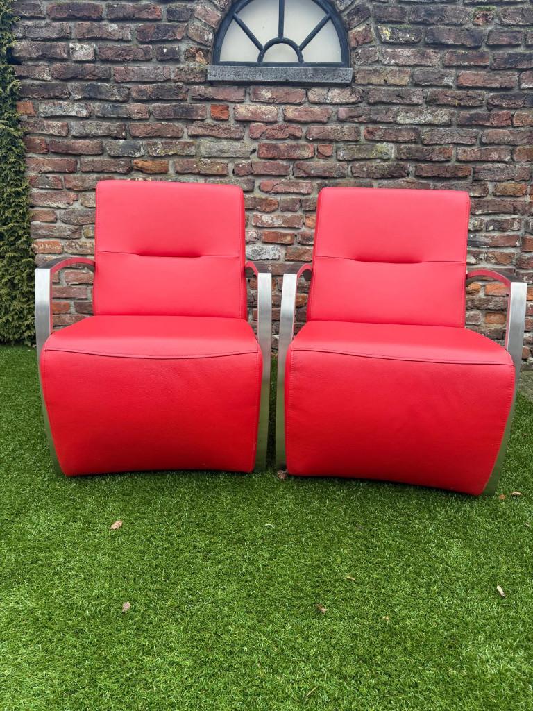 fauteuil, Huis en Inrichting, Ophalen, Twee, Zo goed als nieuw, Leer