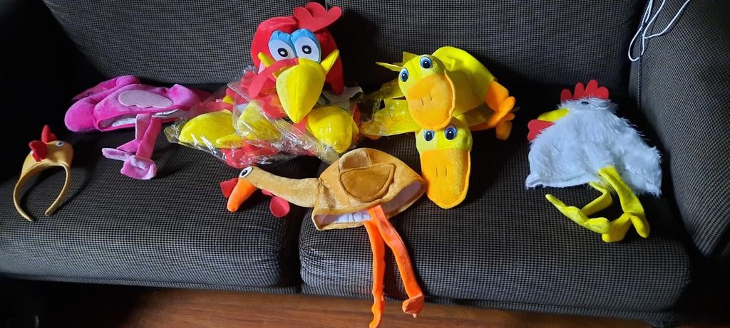 7 Vogel Mutsen - Carnaval - Zo Goed Als Nieuw, Ophalen of Verzenden, Zo goed als nieuw, Jongen of Meisje