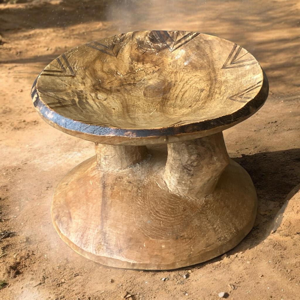 Afrikaanse Tonga/Dogon Kruk - Bijzettafel/Planten Tafeltje, Ophalen of Verzenden