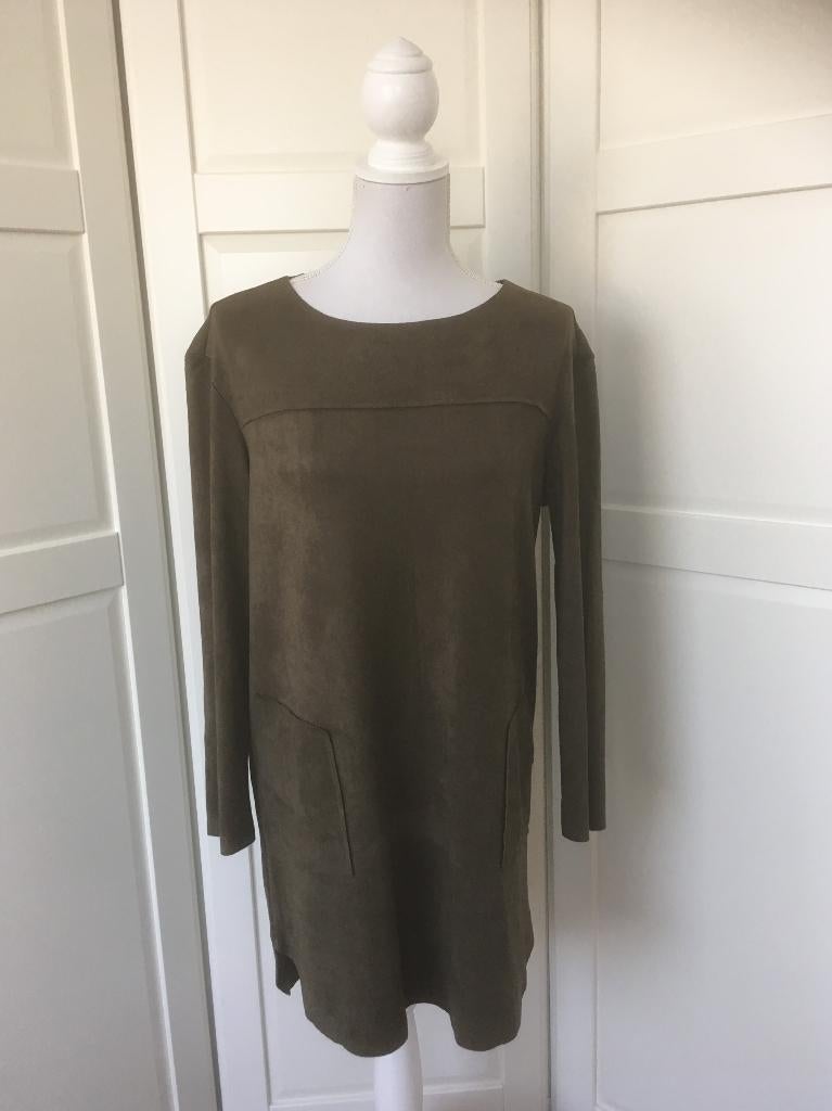 Tahnee Amsterdam bruine suedine suede-look mini jurk M/L, Maat 38/40 (M), Bruin, Tahnee Amsterdam, Ophalen of Verzenden