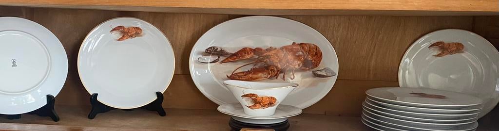 Cerabel Porcelaine de Baudour Kreeftservies, Antiek en Kunst, Ophalen of Verzenden