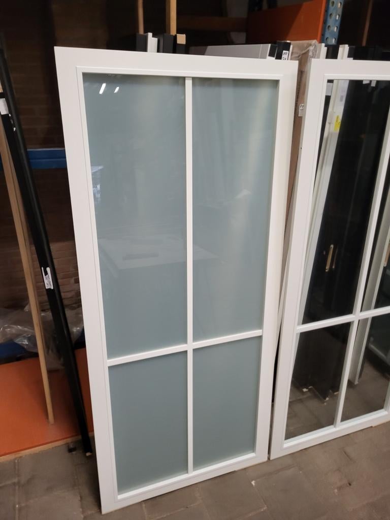 93x211,5cm binnendeur opdek R Staal look wit ral 9010 SL46, 80 tot 100 cm, Binnendeur, Nieuw, Ophalen of Verzenden