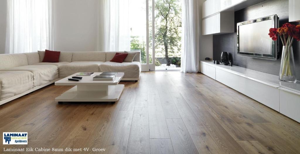 Laminaat Eik Cabine 969 8mm dik 4V-groev AC-5 Klasse 33, Nieuw, Ophalen of Verzenden, 25 tot 50 m², Beige