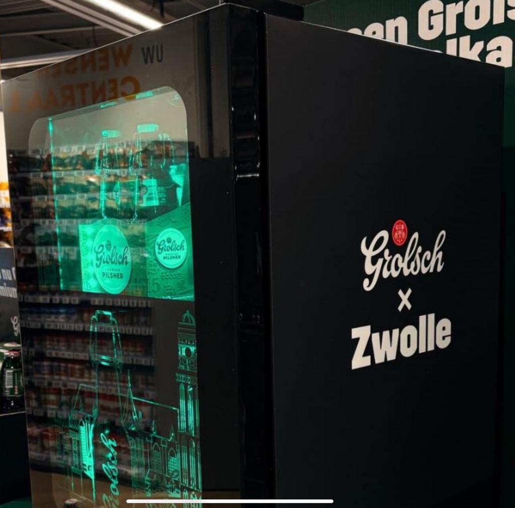 Gevraagd: Grolsch Koelkast Zwolle Editie, Witgoed en Apparatuur, Koelkasten en IJskasten, Ophalen of Verzenden, Zo goed als nieuw