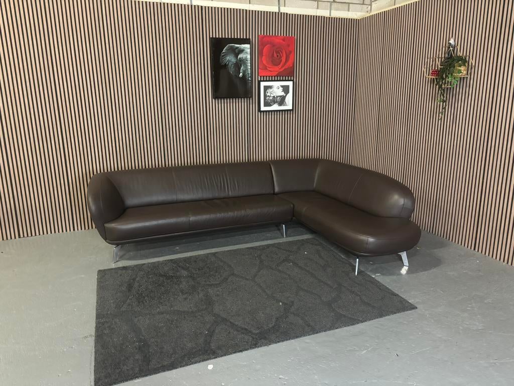 GRATIS LEVERING Leolux Flint Hoekbank Leer 300x205 GEREINIGD, Huis en Inrichting, Banken | Bankstellen, Hoekbank, 300 cm of meer