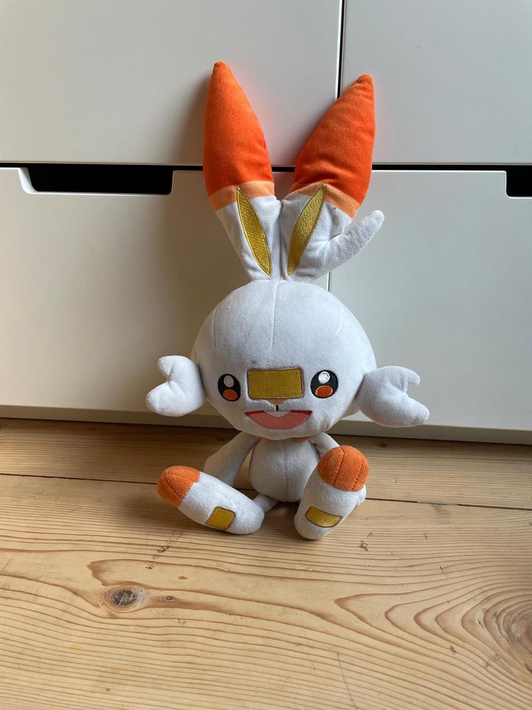 scorbunny en raboot knuffel Pokémon, Ophalen of Verzenden, Zo goed als nieuw, Overige typen