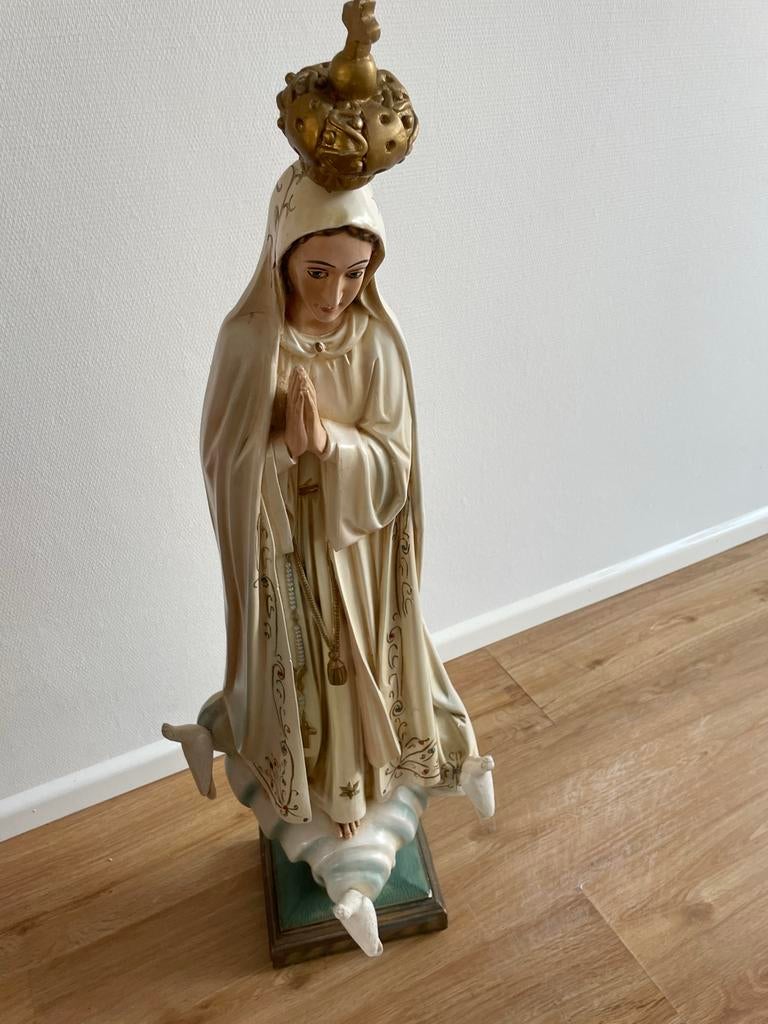 Vintage Maria Fatima Beeld met Kroon, Antiek en Kunst, Antiek | Religie, Ophalen