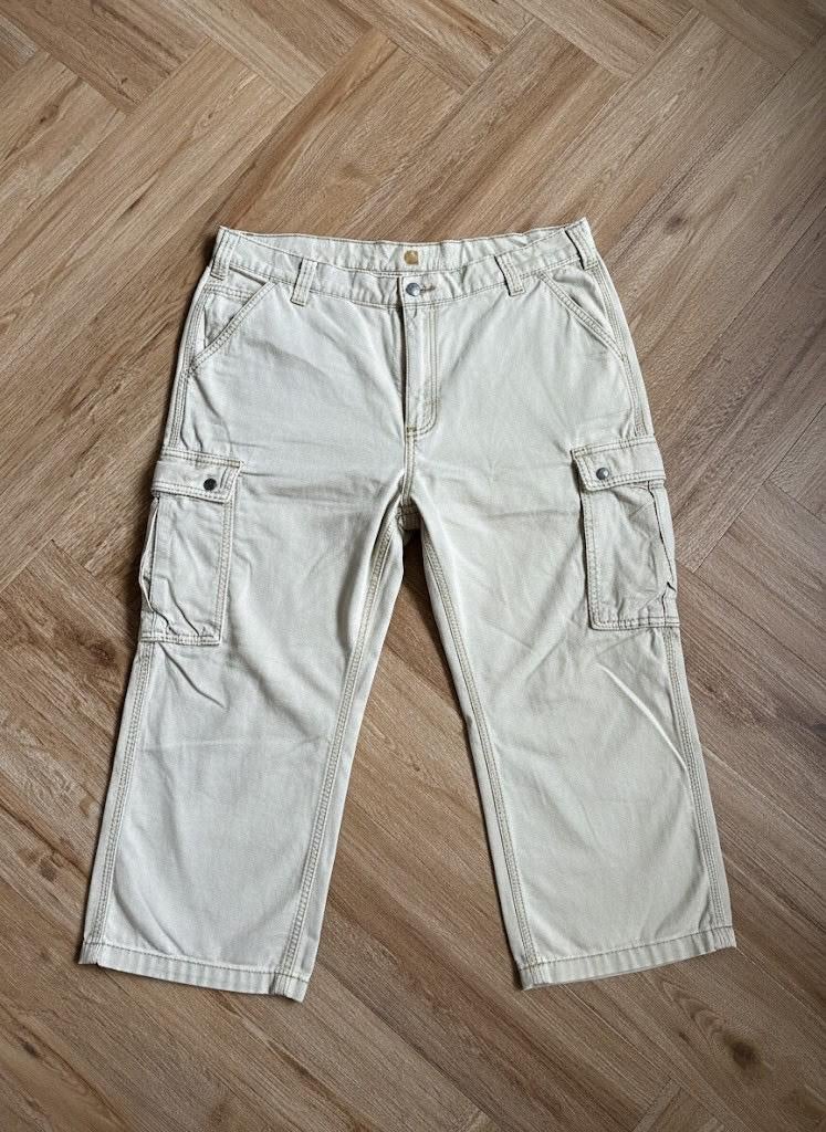 Carhartt cargo broek, Kleding | Heren, Broeken en Pantalons, Zo goed als nieuw, Maat 52/54 (L), Beige, Verzenden