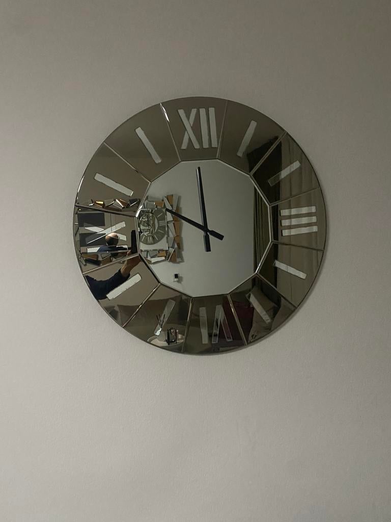 Decoratieve spiegel wandklok  – modern design”, Ophalen of Verzenden