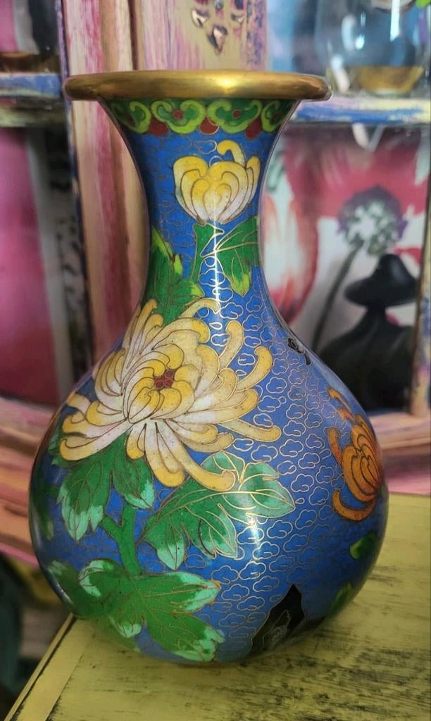 Vintage/Chinees/Vaasje/Cloisonne, Ophalen of Verzenden