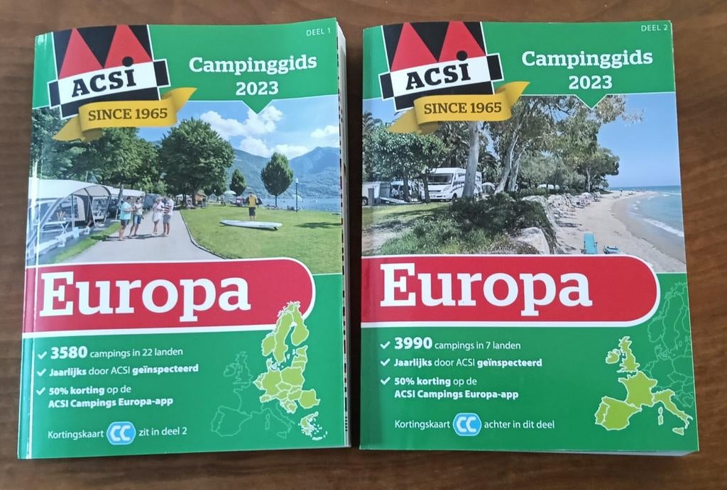 ACSI Campinggids 2023 - Deel 1 & 2, ACSI, Europa, Ophalen of Verzenden, Zo goed als nieuw