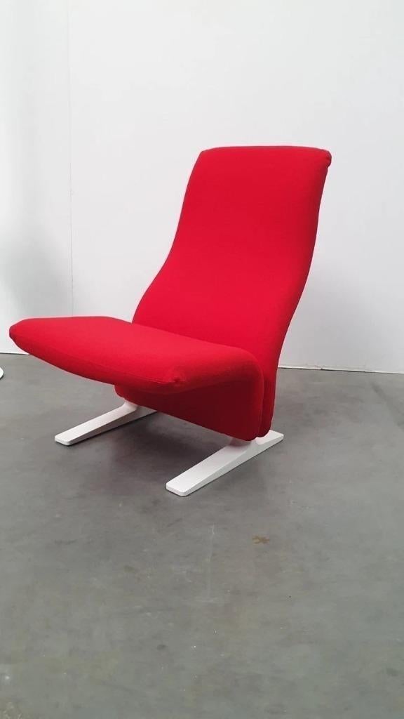 Artifort Paulin concorde kwekkie rood retro, Huis en Inrichting, Fauteuils, .., Gebruikt, 75 tot 100 cm, Stof