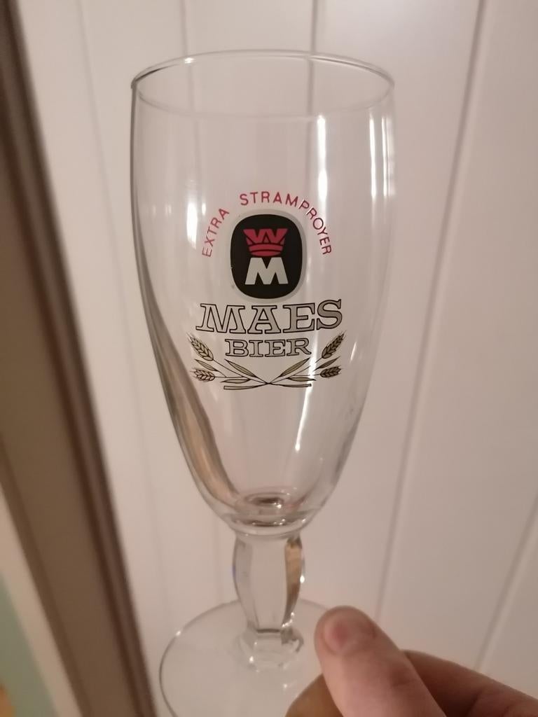 Oud bierglas Maes-Stramproy., Ophalen of Verzenden, Zo goed als nieuw, Glas of Glazen, Overige merken