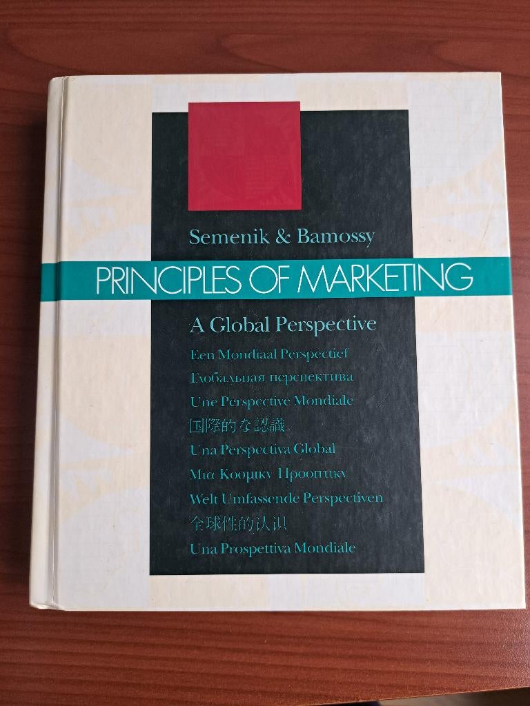 Principles of Marketing (Semenik & Bamossy), Boeken, Richard J. Semenik & Gary J. Bamossy, Ophalen of Verzenden, Zo goed als nieuw